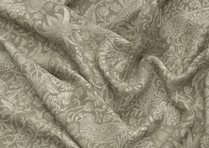 William Morris At Home Strawberry Thief, Woven Sage - Twist&Fit Roman Blind - Image 4